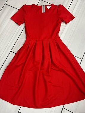 Lularoe Women's Amelia Dress Red Size XS NWT